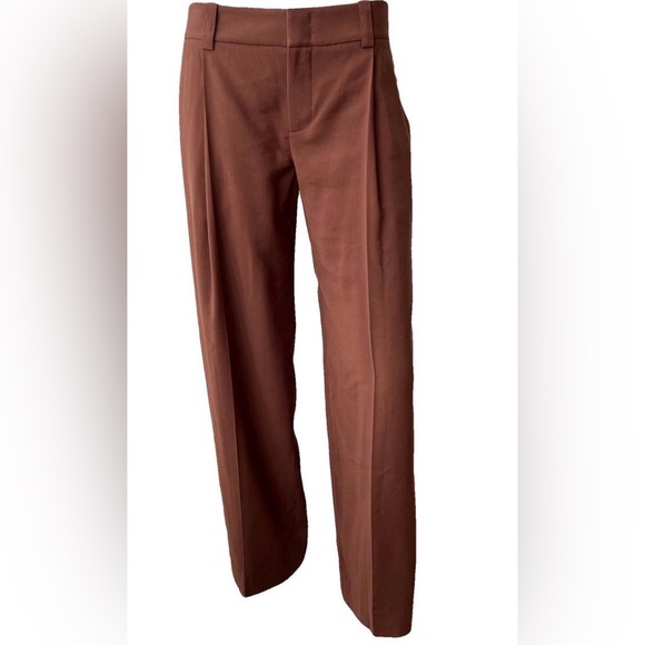 NWT Vince Wide-Leg Tailored Trousers in Brown - Picture 3 of 8